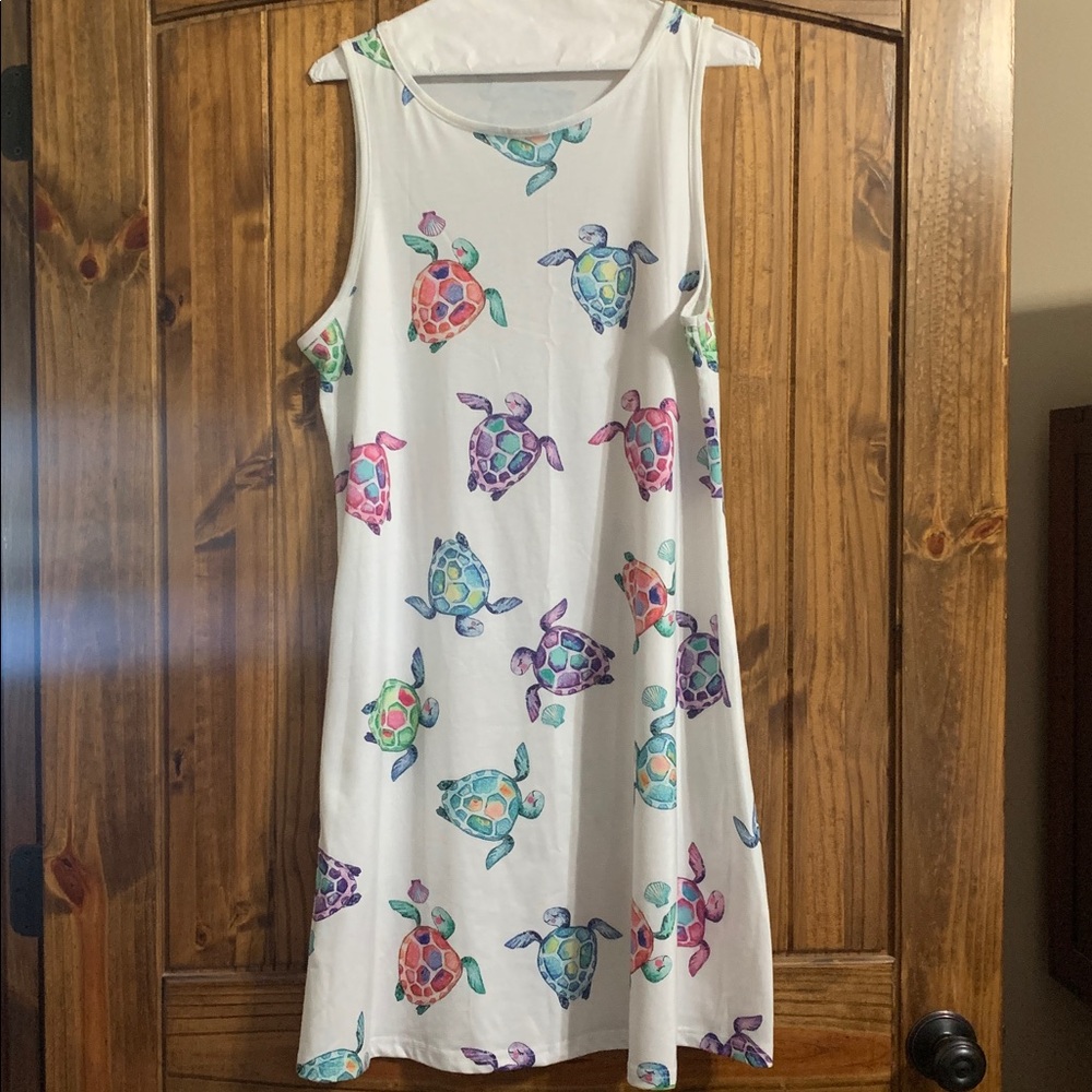 Colorful Turtle Print Kids Tank Top - Picture 4 of 6